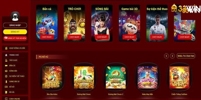 Giải trí cùng danh mục Slot Game 33WIN uy tín